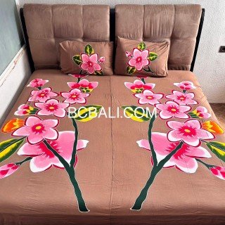 Hot Sale Rayon Bedsheet Hand Painted Floral Design Premium Handmade